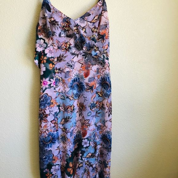 Rachel Rachel Roy Ruffle V Neck Asymmetrical Floral Maxi Dress - Picture 8 of 11